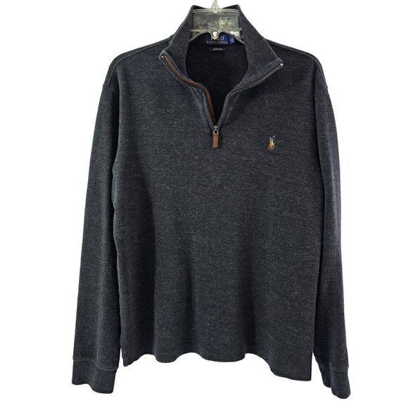 Polo Ralph Lauren Estate Rib Men's ¼ Zip 100% Cotton Pullover Sweater Size Large - Picture 3 of 16
